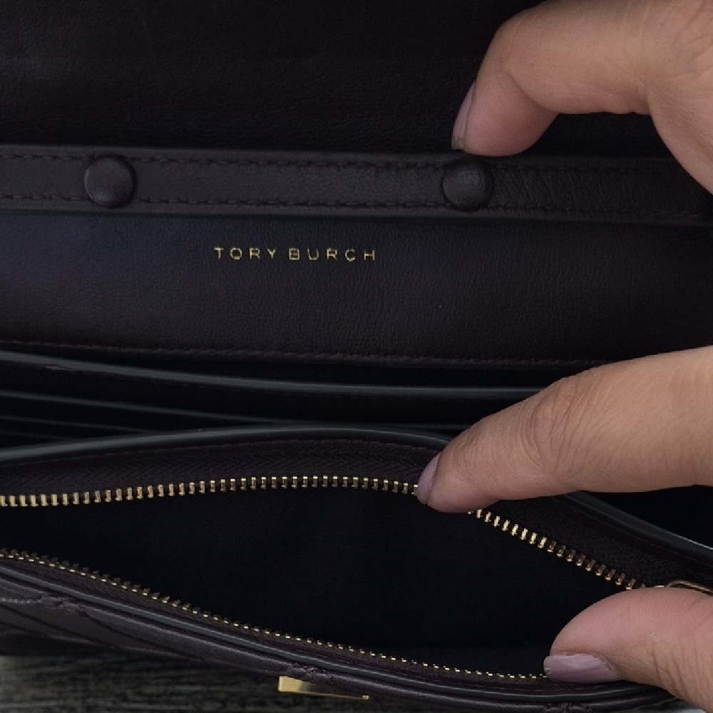 Tory Burch Brown Quilted Leather Chain Bag - Picture 4 of 5